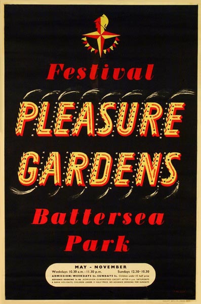 16 Poster for the Festival Pleasure Gardens in Battersea Park
